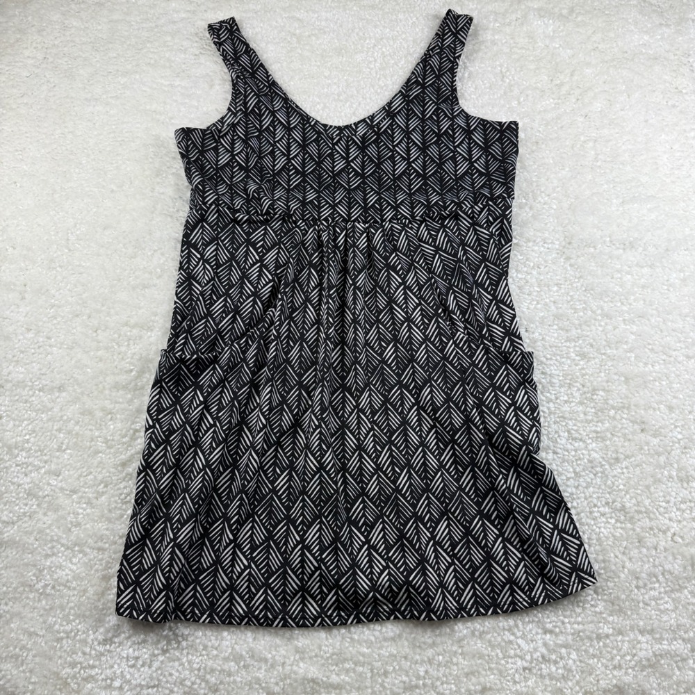 Portocruz Swim Coverup Dress Womens Large Black White Geometric Print Pockets